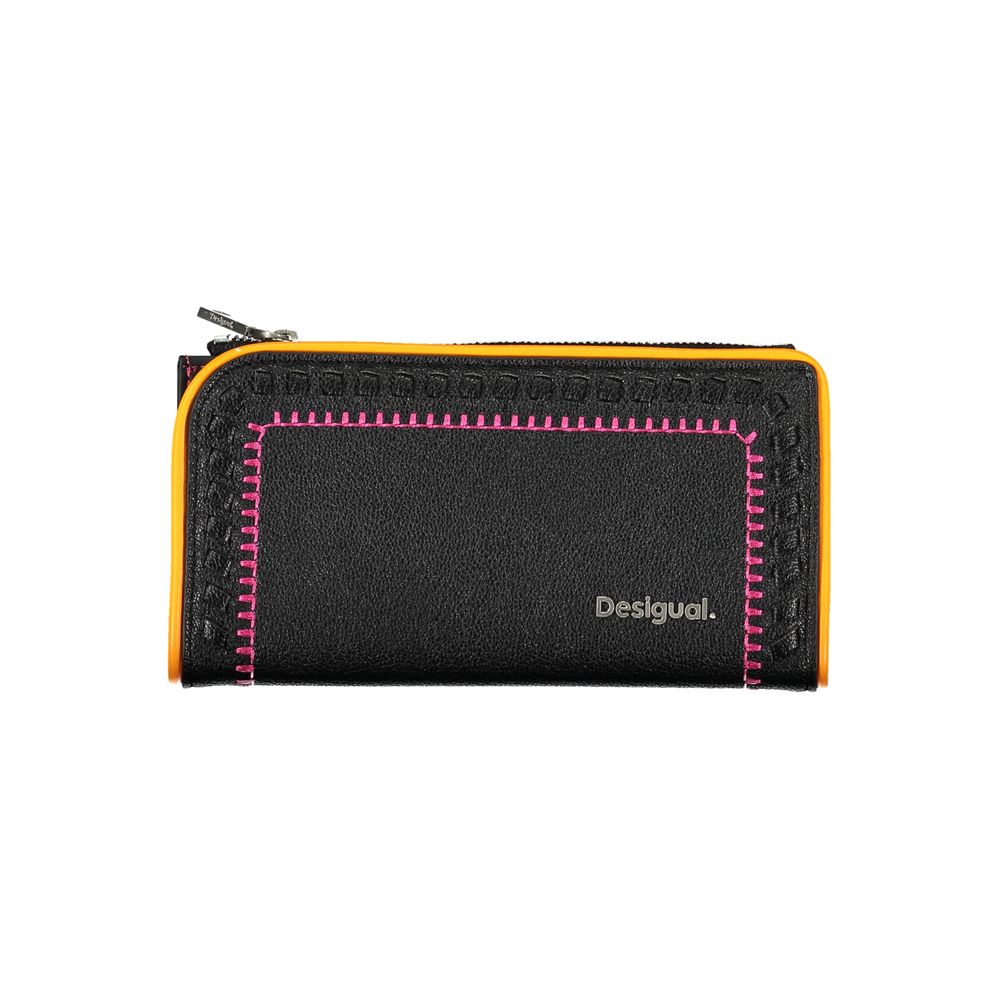 Desigual Elegant Black Two-Compartment Wallet Desigual