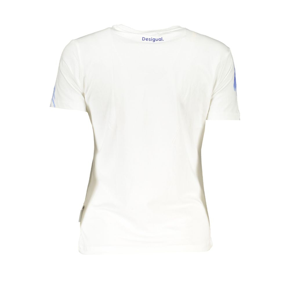 Desigual White Cotton Tops & T-Shirt Desigual