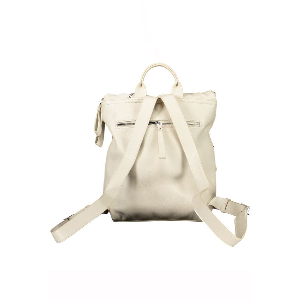 Desigual Beige Chic Backpack with Contrasting Details Desigual