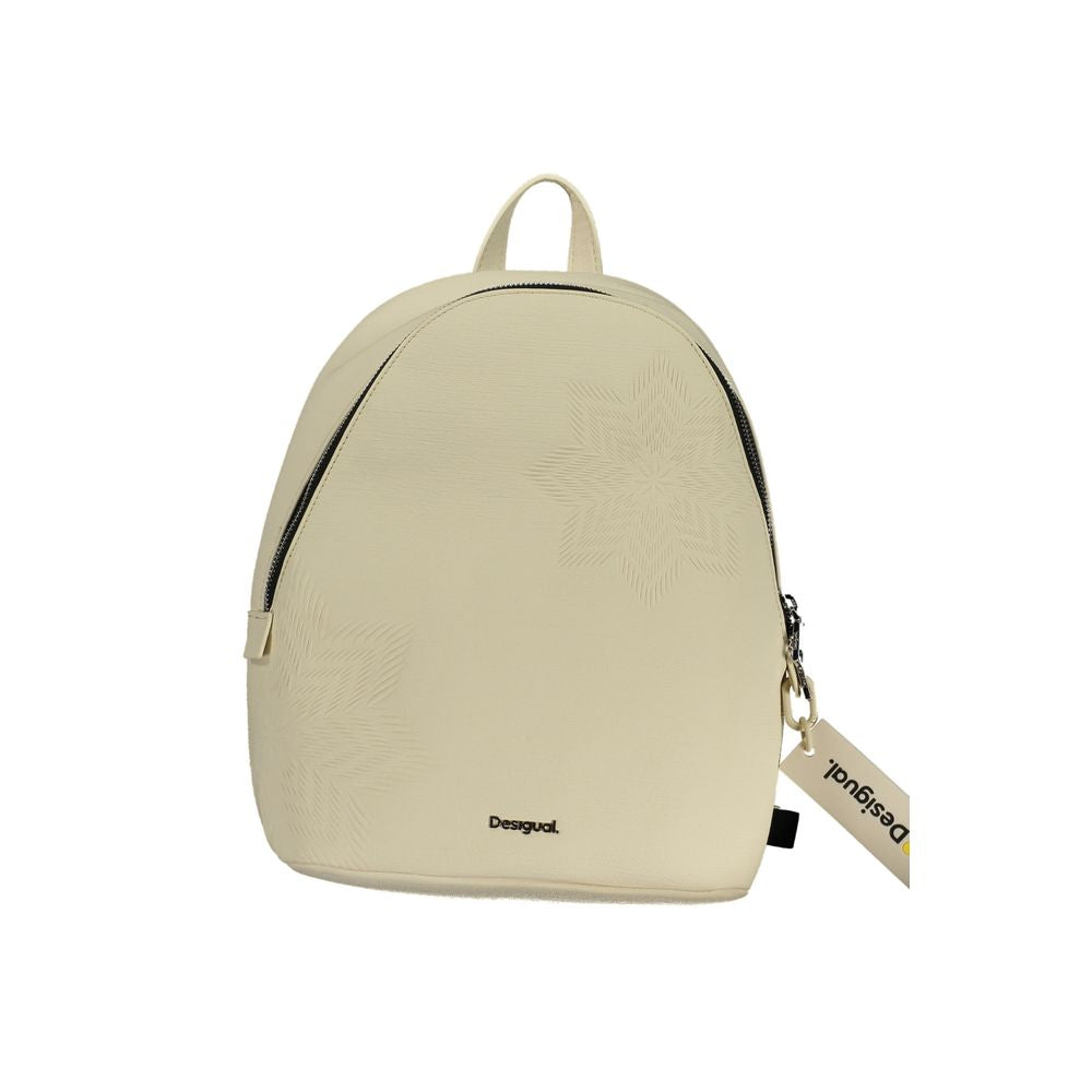 Desigual Chic White Contrast Detail Backpack Desigual