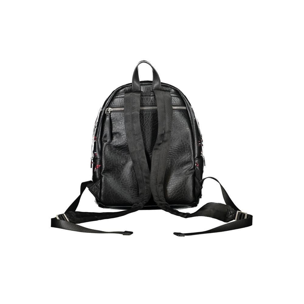 Desigual Chic Black Backpack with Contrasting Details Desigual