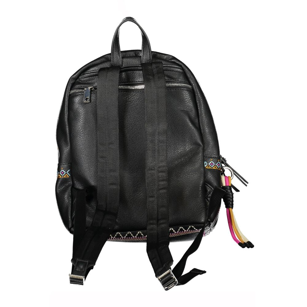 Desigual Chic Black Contrast Detail Backpack Desigual
