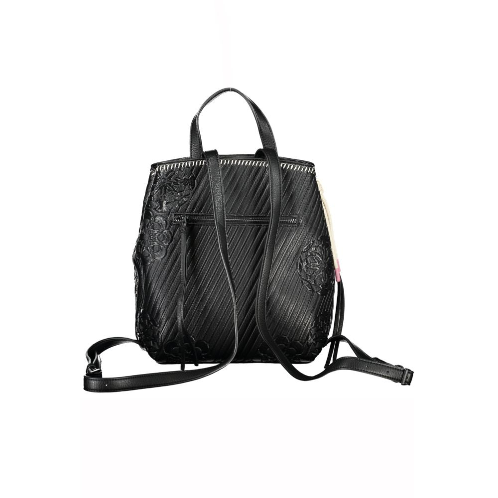 Desigual Chic Black Backpack with Contrast Details Desigual