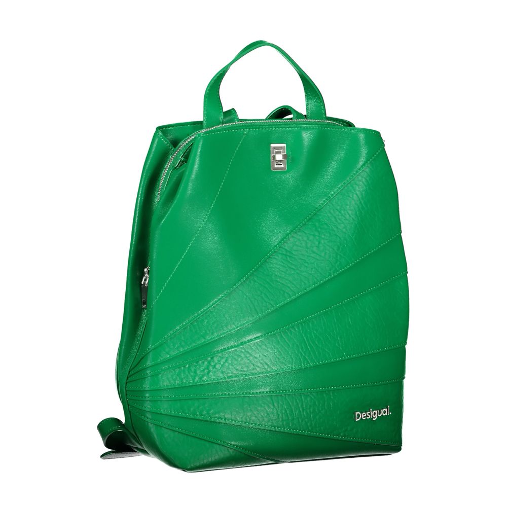 Desigual Chic Green Backpack with Contrast Details Desigual