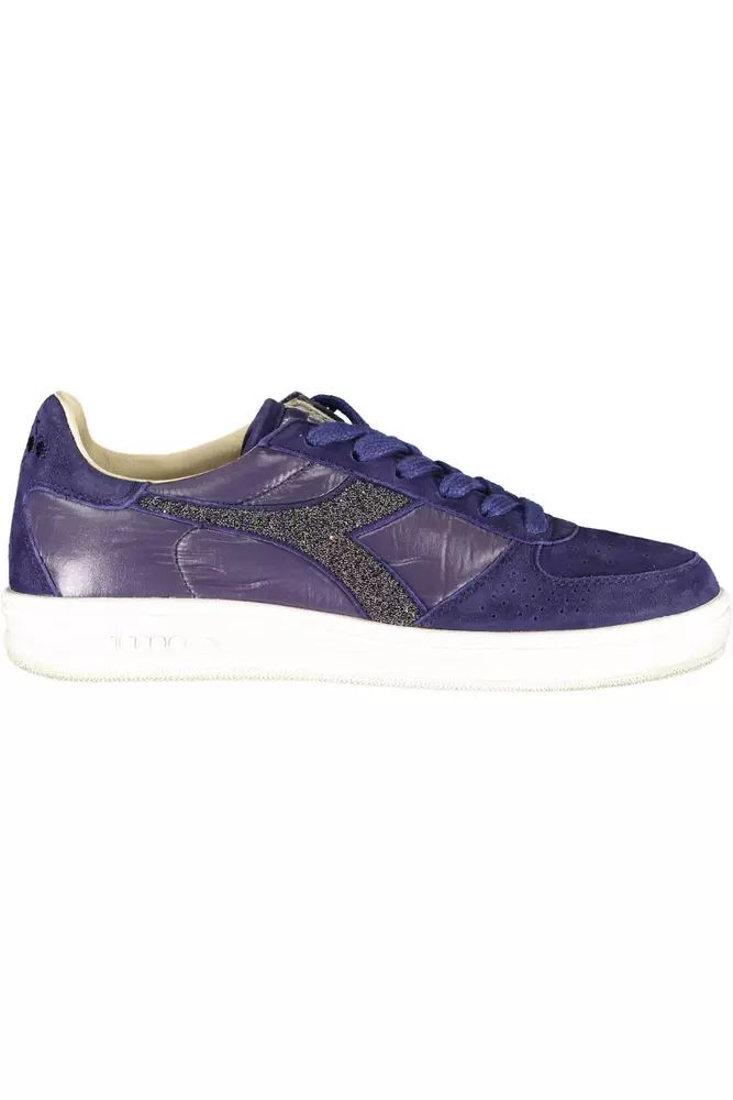 Diadora Crystal-Embellished Blue Sneakers With Contrasting Sole Diadora