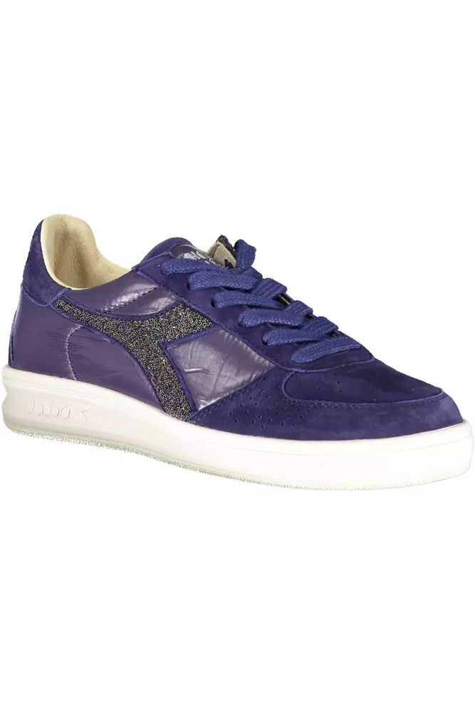 Diadora Crystal-Embellished Blue Sneakers With Contrasting Sole Diadora