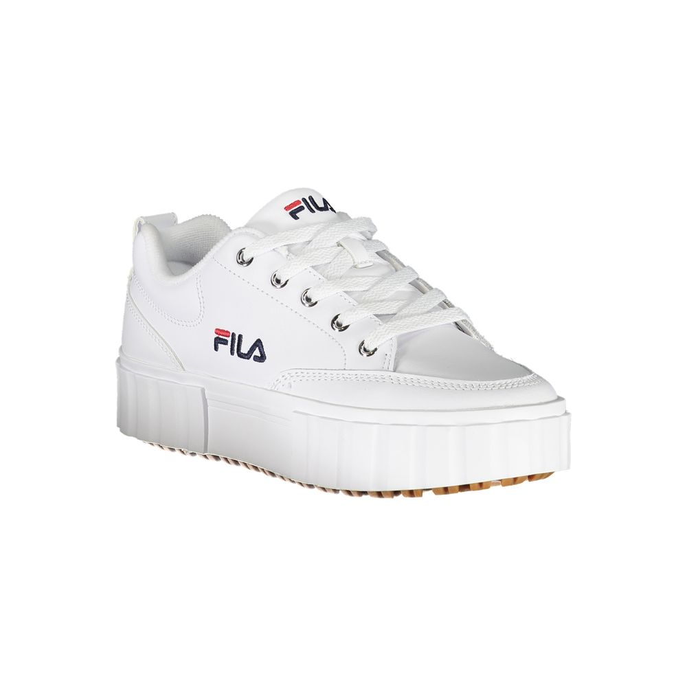 Fila Chic White Wedge Sneakers with Embroidered Detail Fila