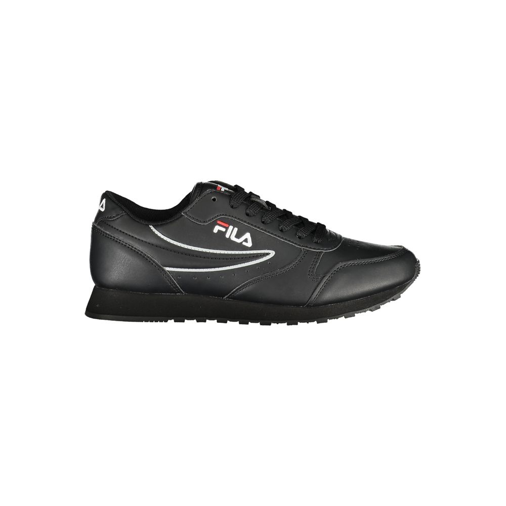 Fila Sleek Black Lace-Up Sport Sneakers Fila