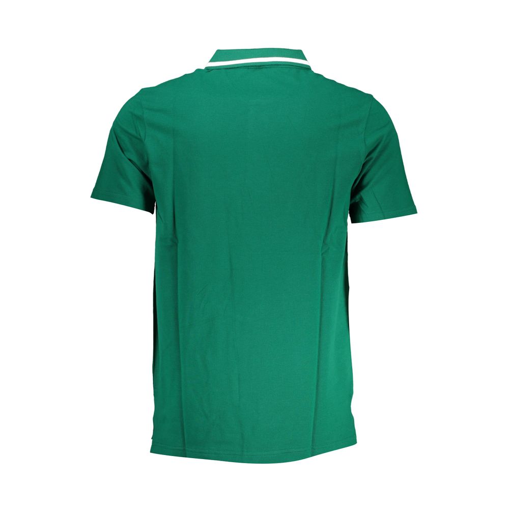 Fila Classic Green Cotton Polo with Contrast Details Fila