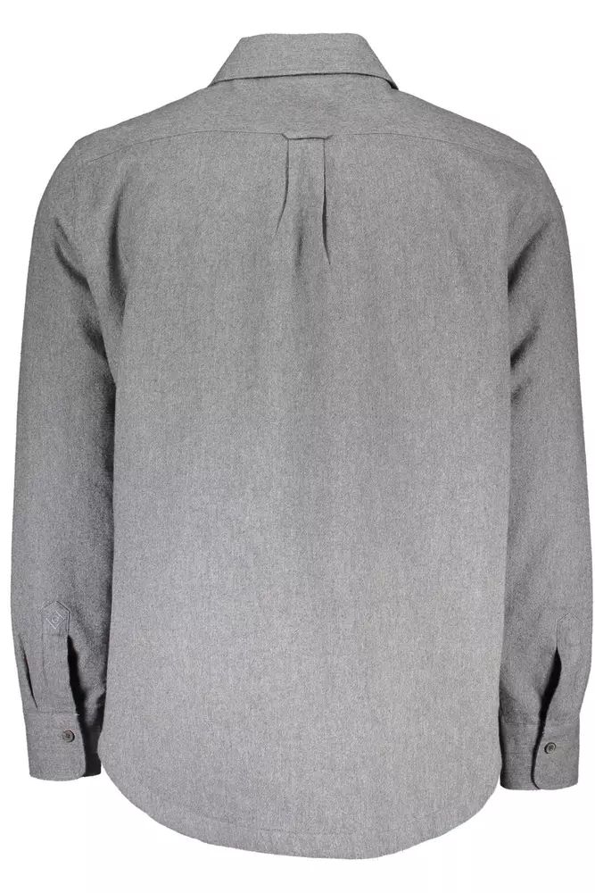 Gant Elegant Gray Cotton Long-Sleeved Men's Shirt Gant