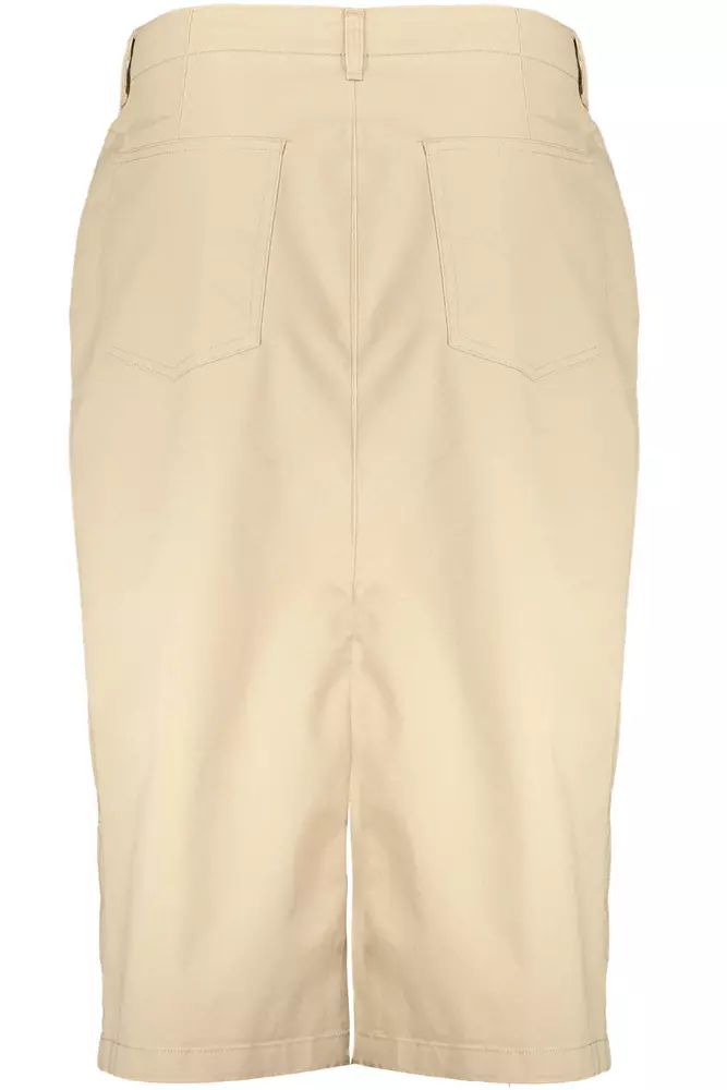 Gant Chic Beige Longuette Skirt with Classic Button Detail Gant