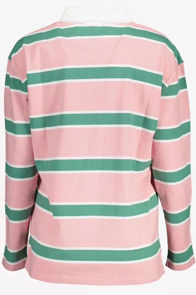 Gant Elegant Long-Sleeve Pink Polo with Contrasting Details Gant