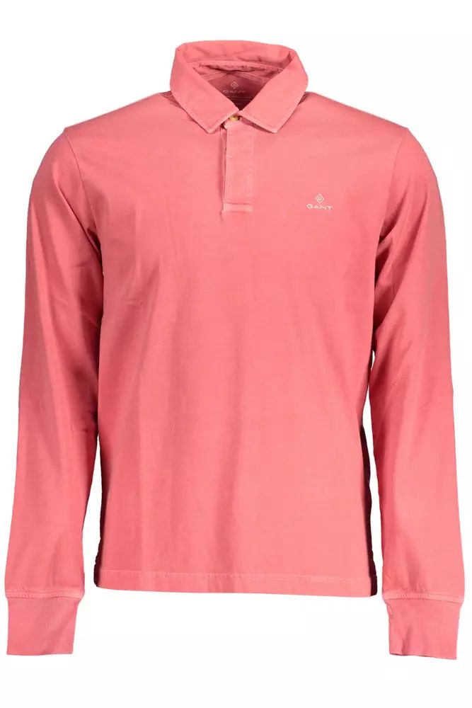 Gant Chic Pink Cotton Long-Sleeved Polo Shirt Gant