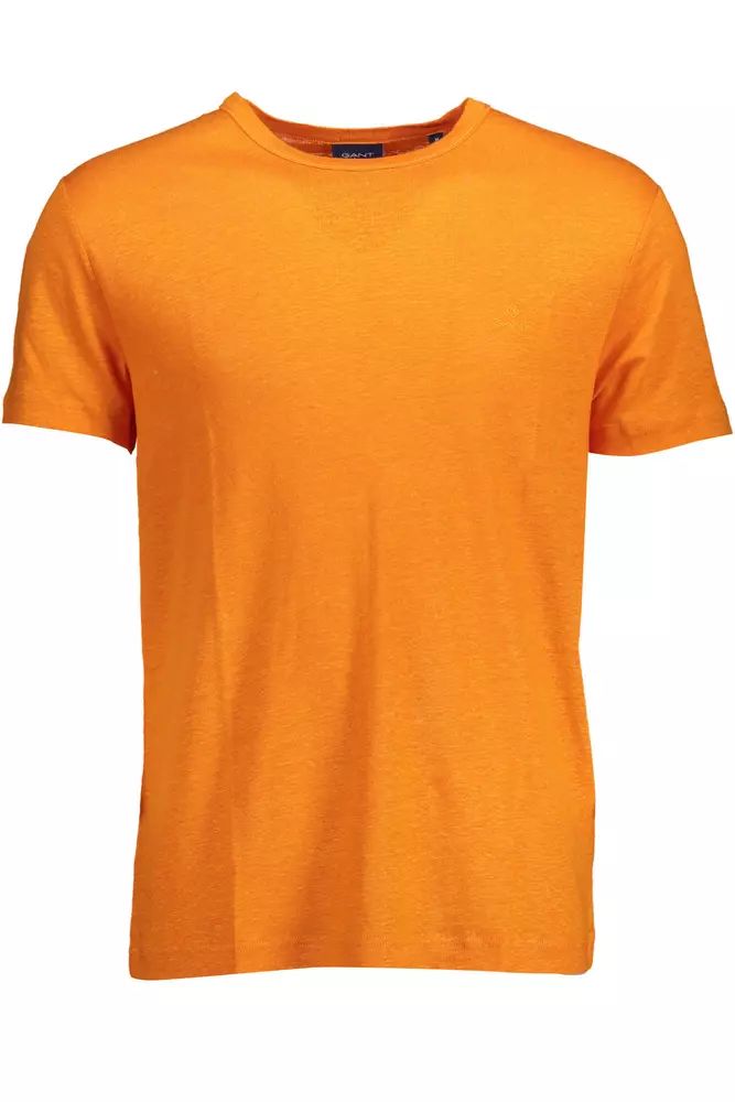 Gant Elegant Orange Linen Short Sleeve Tee Gant