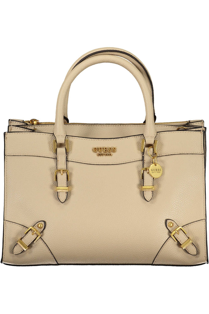Guess Jeans Chic Beige Dual Compartment Handbag Guess Jeans