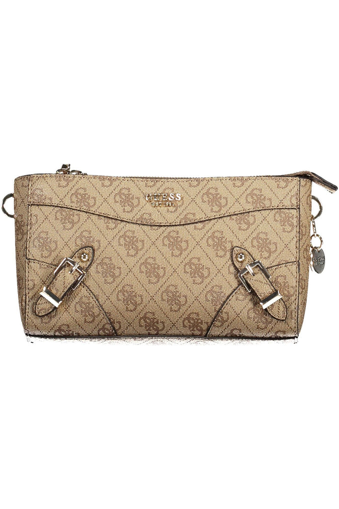 Guess Jeans Chic Beige Shoulder Bag with Contrasting Details Guess Jeans