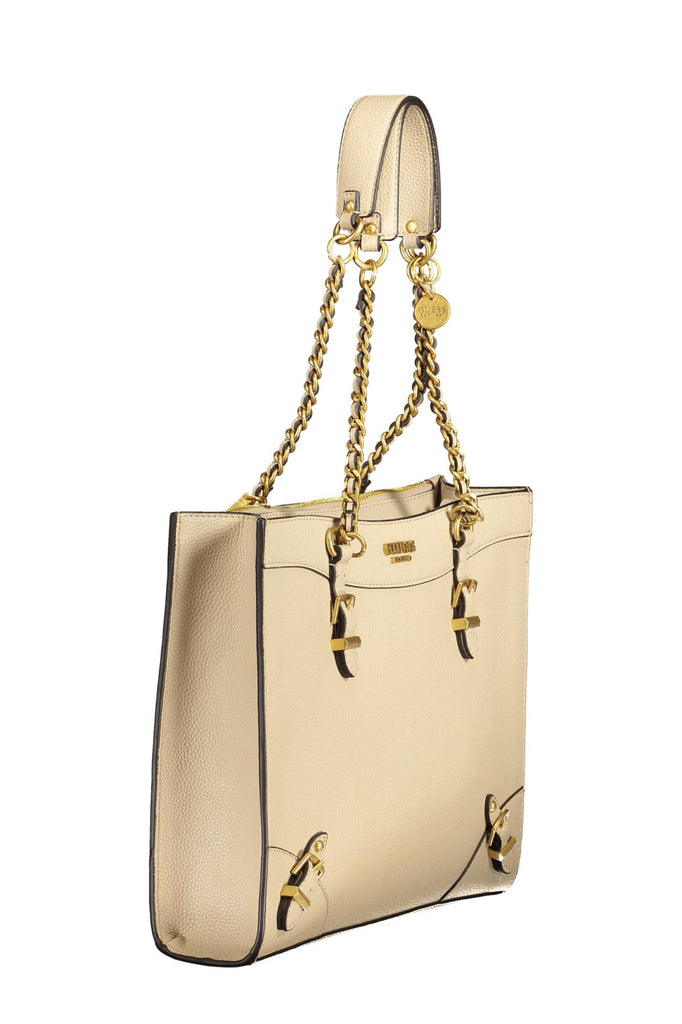 Guess Jeans Beige Chain-Link Shoulder Handbag Guess Jeans