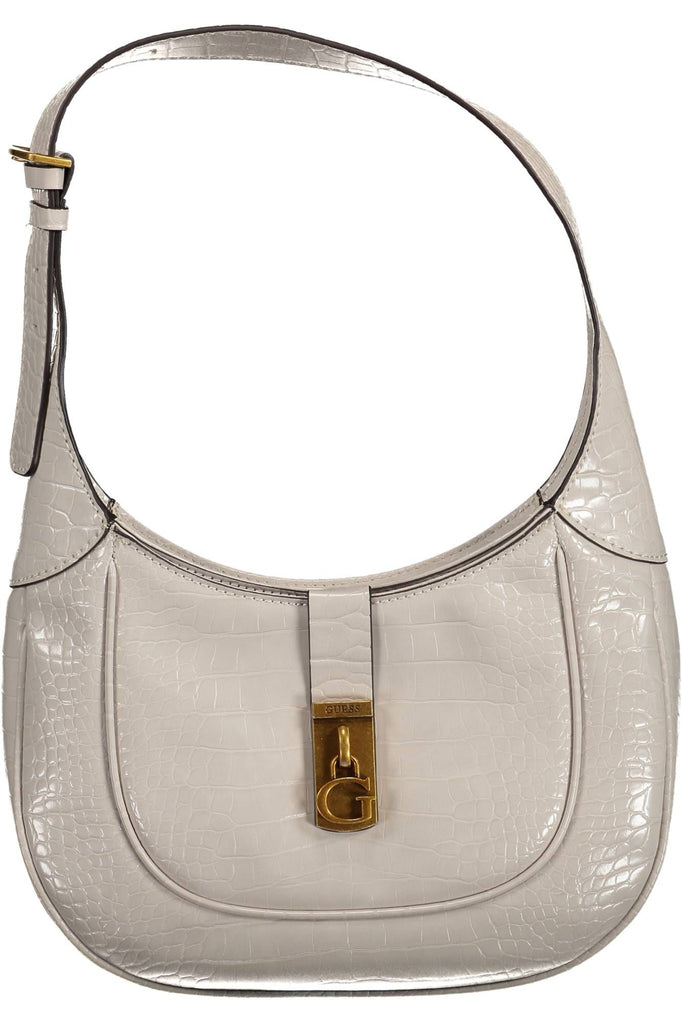 Guess Jeans Chic Gray Shoulder Bag with Contrasting Details Guess Jeans
