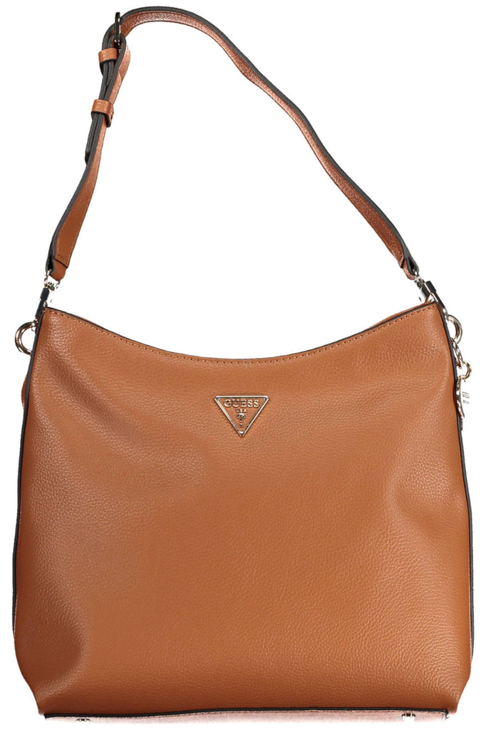 Guess Jeans Chic Brown Shoulder Bag with Logo Detail Guess Jeans