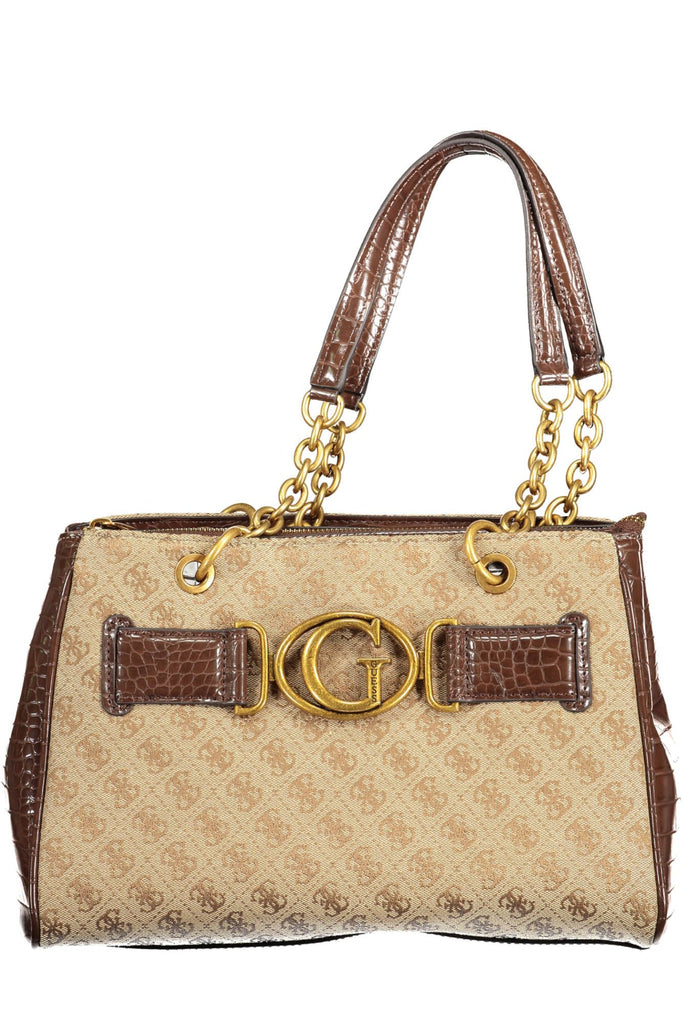 Guess Jeans Chic Brown Chain-Handle Shoulder Bag Guess Jeans