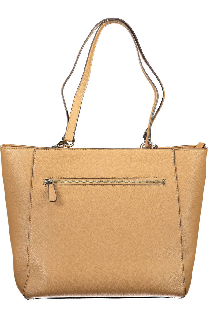 Guess Jeans Chic Brown Dual-Compartment Handbag Guess Jeans