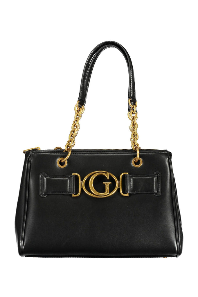 Guess Jeans Chic Black Contrasting Detail Dual-Handle Bag Guess Jeans