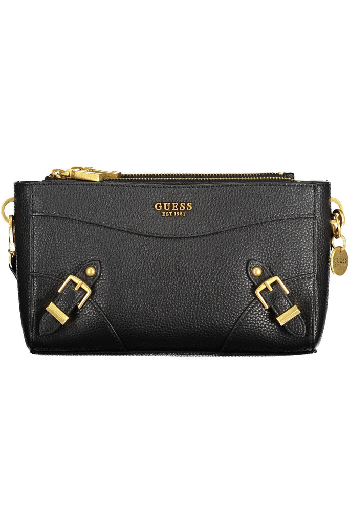 Guess Jeans Chic Contrasting Black Polyurethane Handbag Guess Jeans