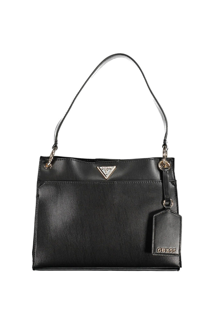 Guess Jeans Chic Black Shoulder Bag with Contrasting Details Guess Jeans