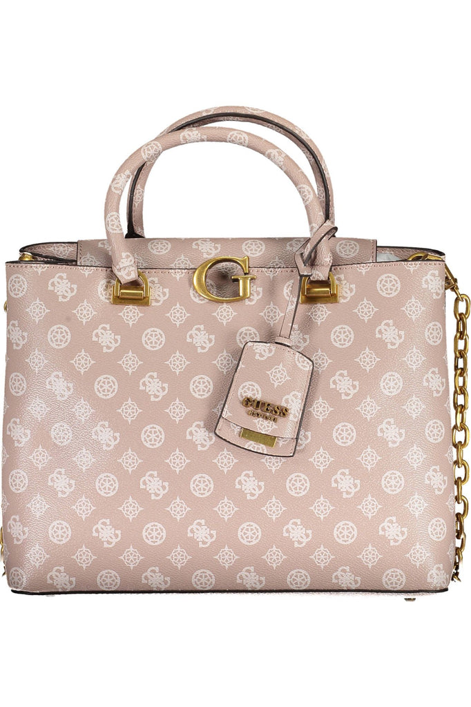 Guess Jeans Chic Pink Two-Handle Guess Handbag with Chain Strap Guess Jeans