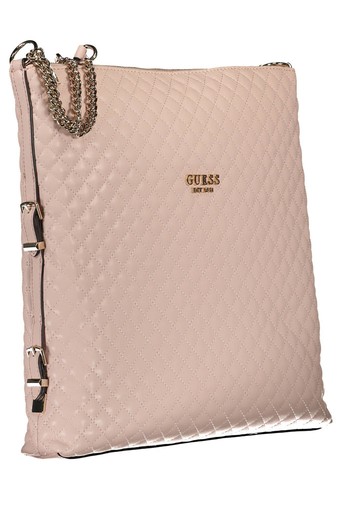 Guess Jeans Chic Pink Polyurethane Chain-Handle Shoulder Bag Guess Jeans