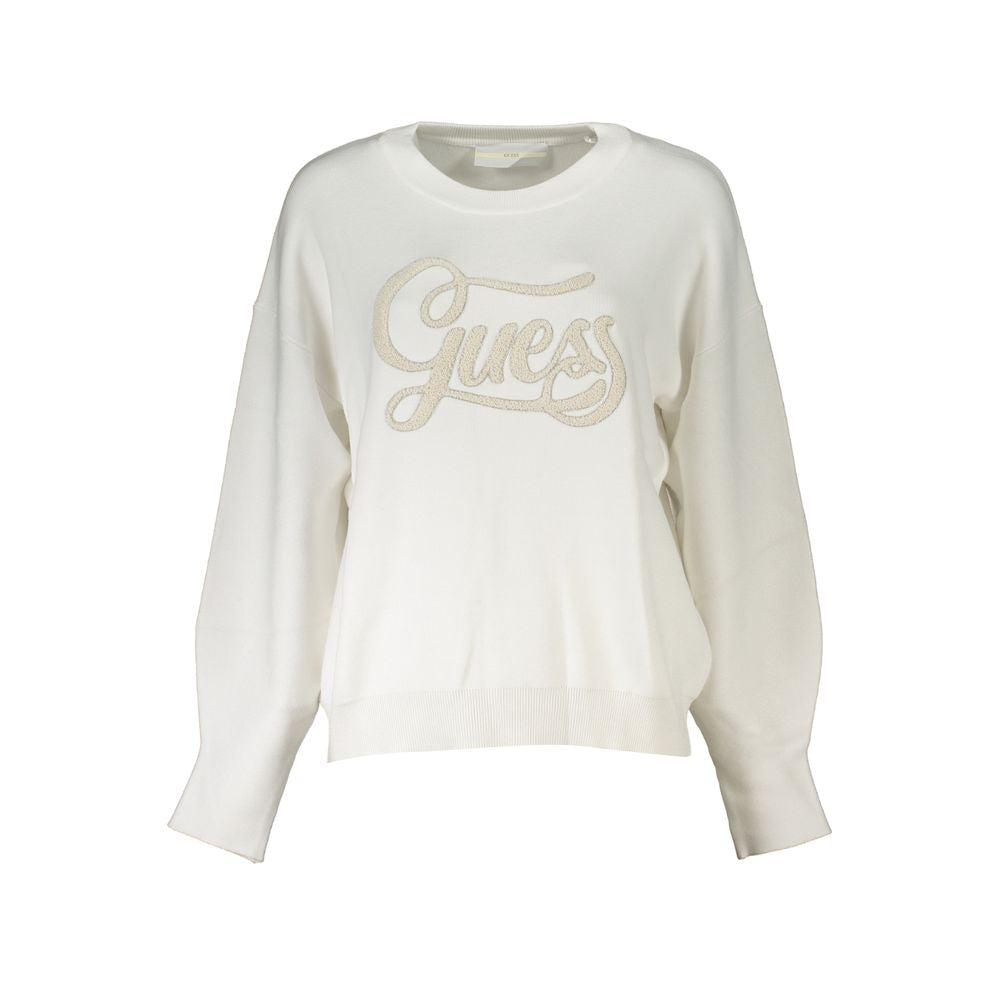 Guess Jeans Elegant Crew Neck Embroidered Sweater Guess Jeans