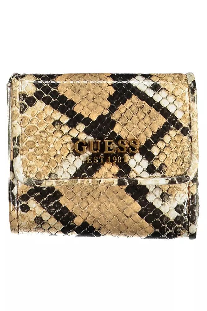 Guess Jeans Elegant Beige Wallet with Contrasting Accents Guess Jeans