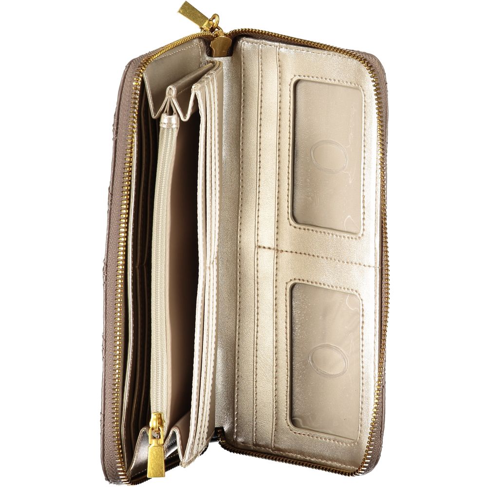 Guess Jeans Elegant Beige Zip Wallet with Chic Detailing Guess Jeans