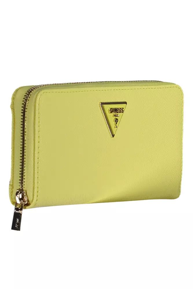 Guess Jeans Chic Yellow Polyethylene Compact Wallet Guess Jeans