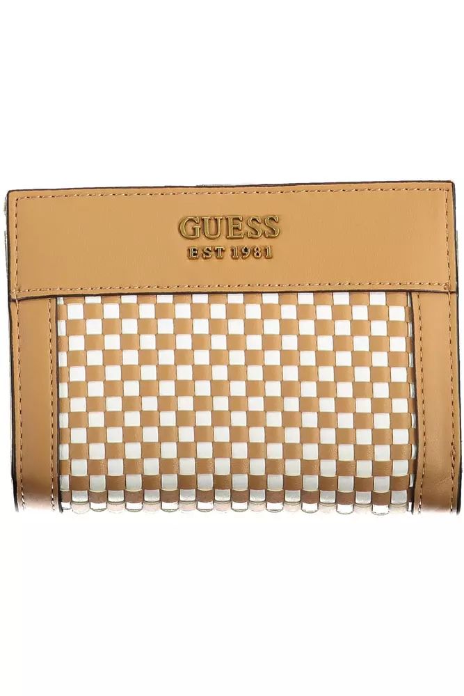 Guess Jeans Elegant Brown Compact Wallet with Secure Closure Guess Jeans