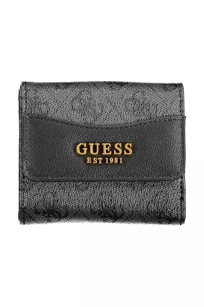 Guess Jeans Chic Black Wallet with Contrasting Details Guess Jeans