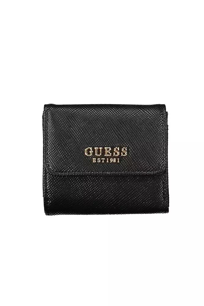 Guess Jeans Sleek Black Polyethylene Wallet with Logo Guess Jeans