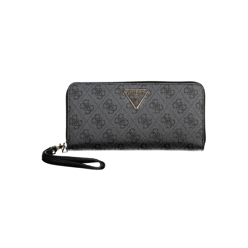 Guess Jeans Chic Black Polyethylene Wallet with Logo Detail Guess Jeans