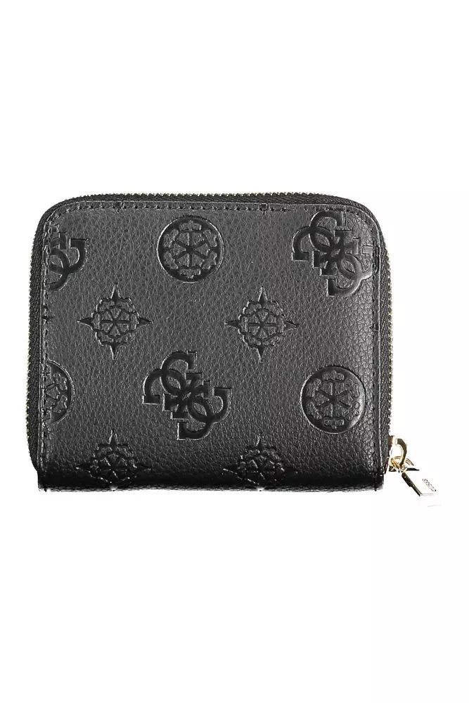 Guess Jeans Elegant Black Wallet with Contrasting Details Guess Jeans