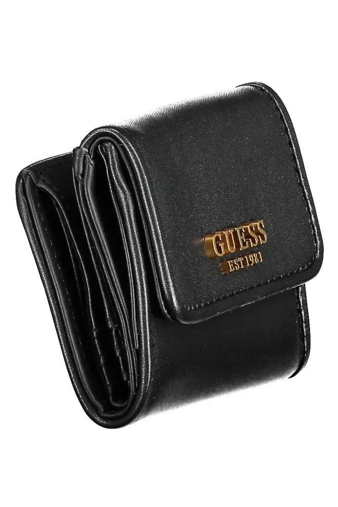 Guess Jeans Sleek Black Polyethylene Dual-Compartment Wallet Guess Jeans