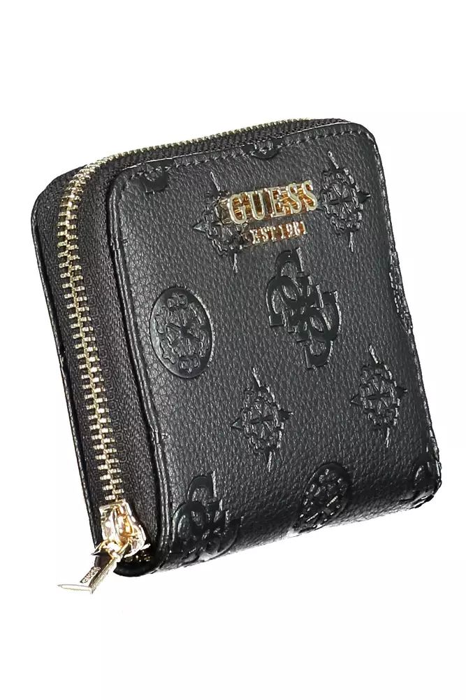 Guess Jeans Elegant Black Wallet with Contrasting Details Guess Jeans