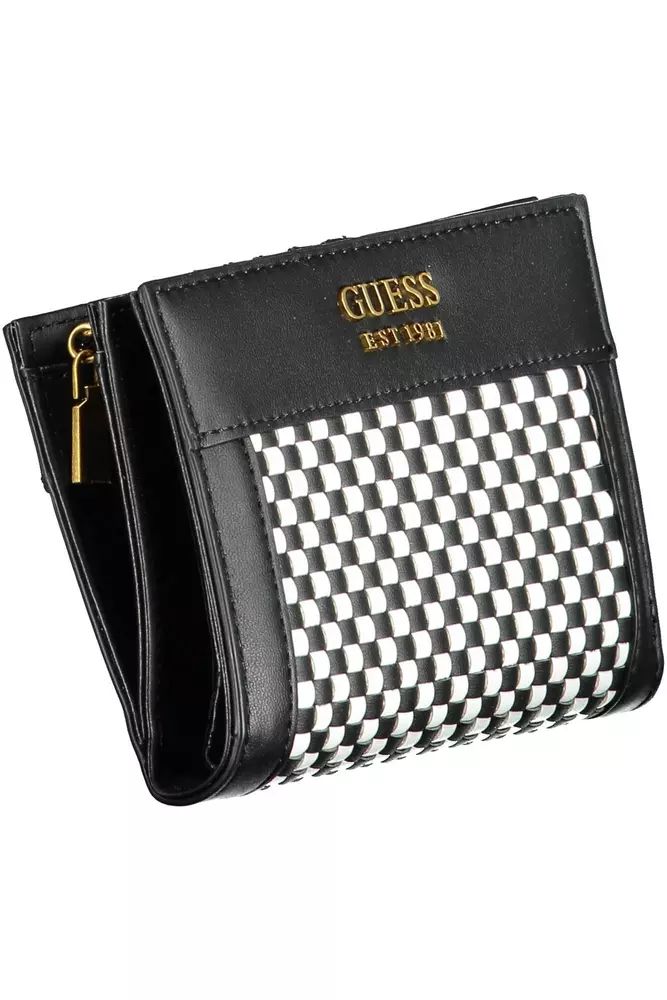 Guess Jeans Sleek Black Polyethylene Wallet with Contrasting Details Guess Jeans
