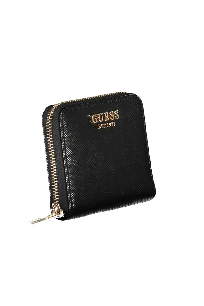 Guess Jeans Sleek Black Polyethylene Zip Wallet Guess Jeans