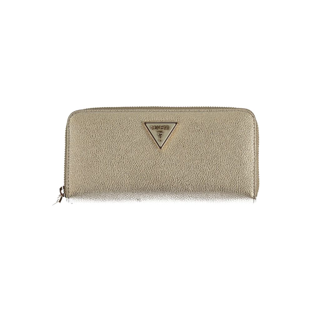 Guess Jeans Elegant Gold Meridian Zip Wallet Guess Jeans