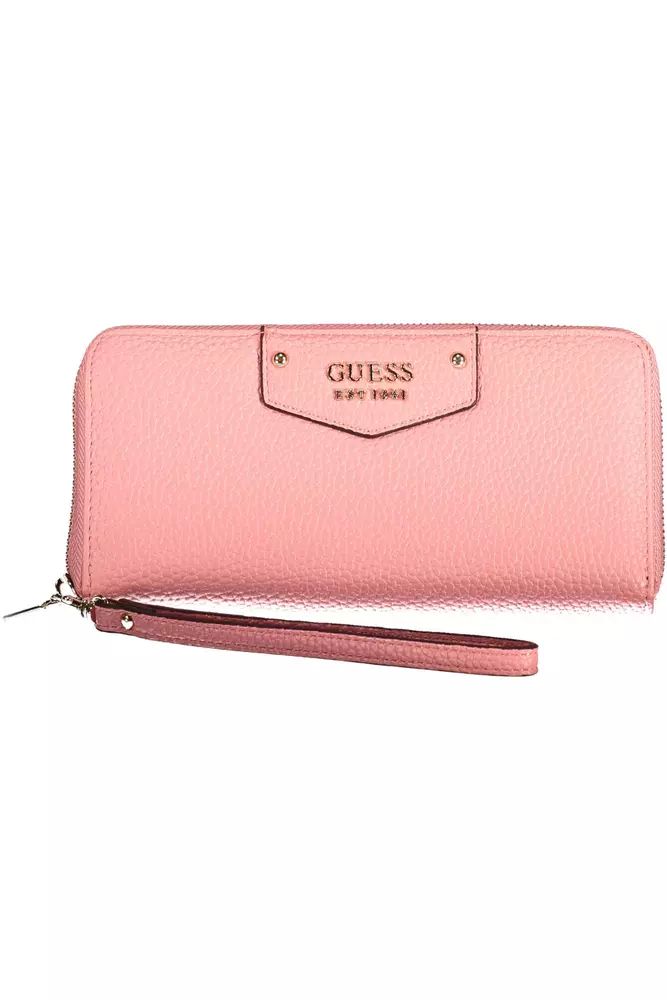 Guess Jeans Chic Pink Wallet with Contrasting Details Guess Jeans