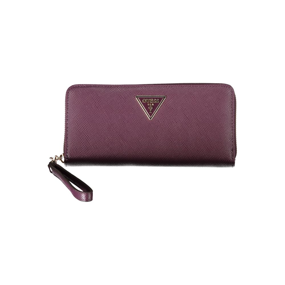 Guess Jeans Elegant Purple Zip Closure Wallet with Logo Detail Guess Jeans