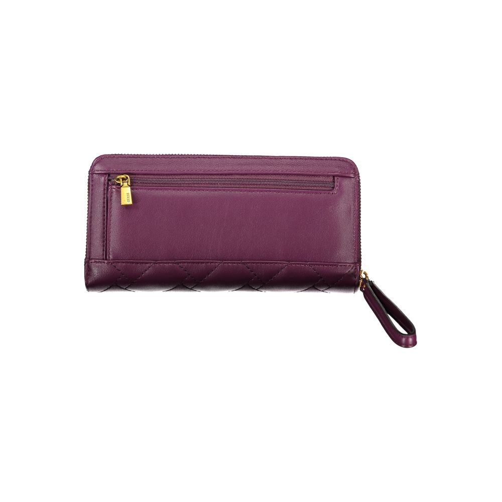 Guess Jeans Elegant Purple Zip Wallet with Multiple Compartments Guess Jeans