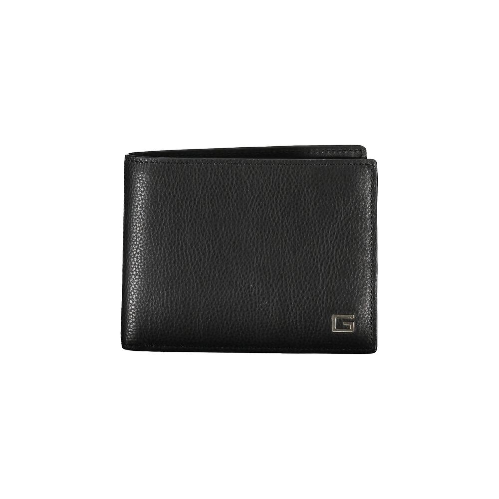 Guess Jeans Sleek Black Leather Dual Compartment Wallet Guess Jeans