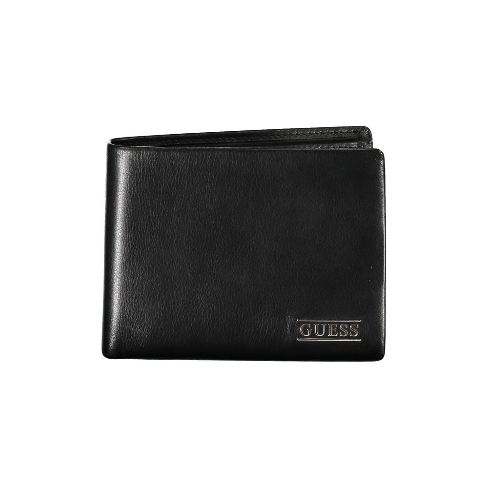 Guess Jeans Sleek Black Leather Bifold Wallet Guess Jeans