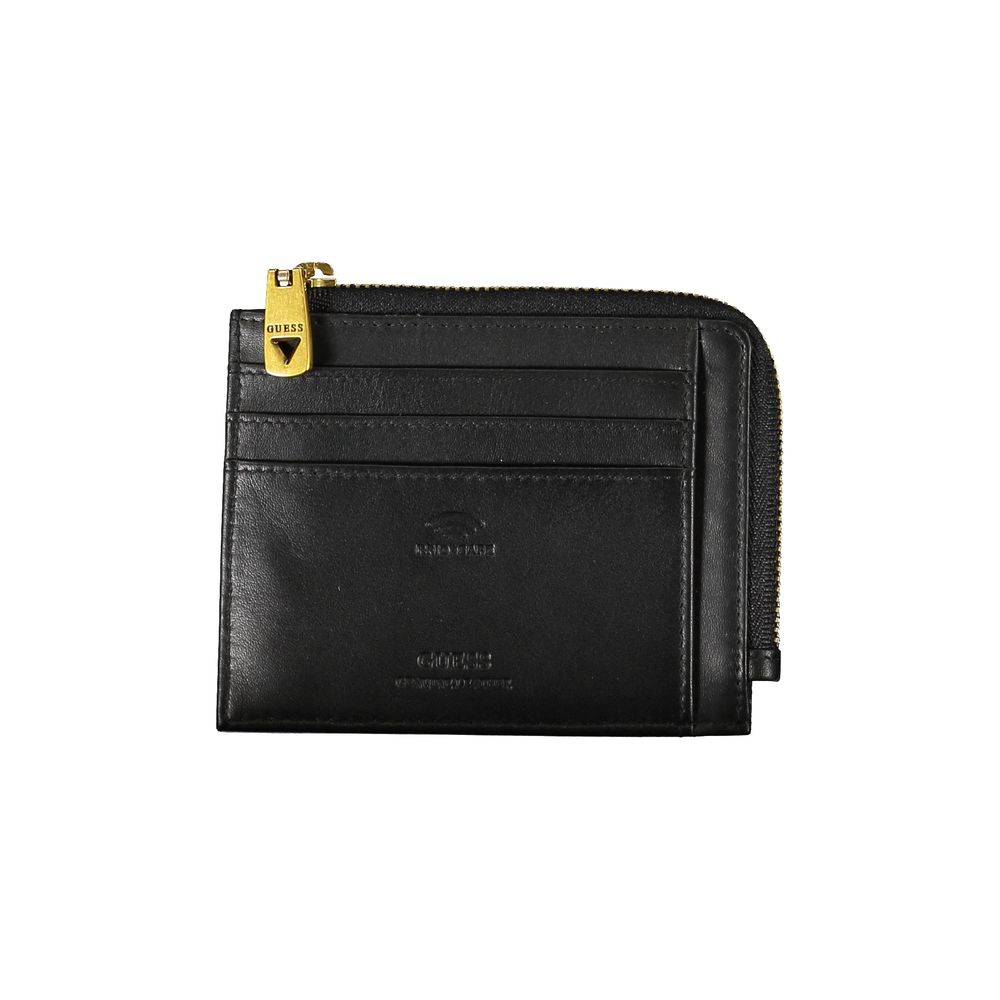 Guess Jeans Sleek Black Leather Wallet with RFID Block Guess Jeans